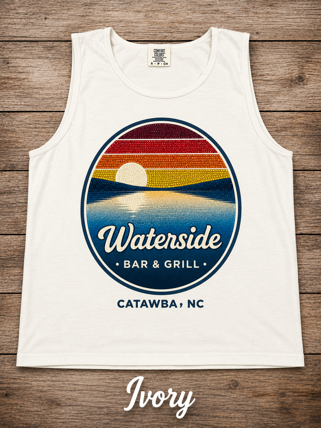 Waterside Bar & Grill Sunset Bling Tank